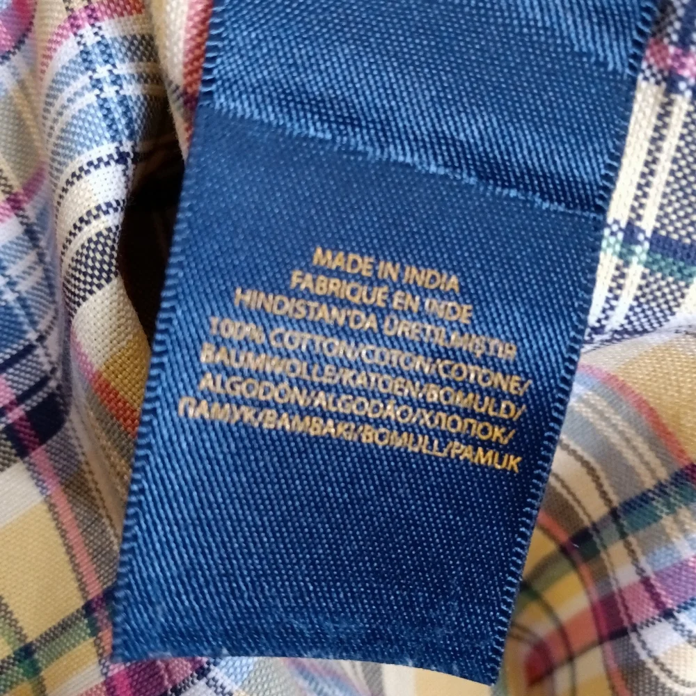 Kids Ralph Lauren Yellow Multi Plaid Cotton Oxford Shirt Size 6